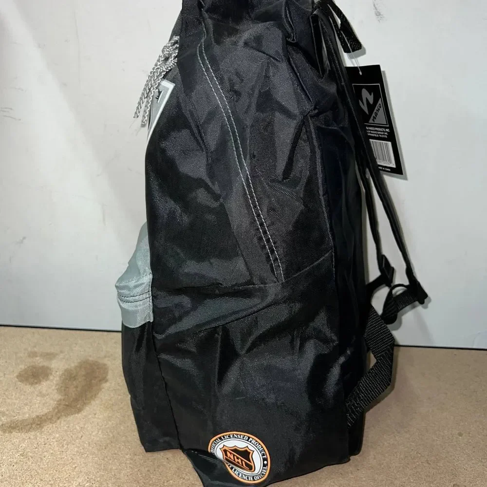 Vintage Los Angeles LA Kings Backpack Bag Black NHL Nasco Lightweight Printed‎